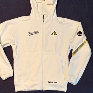 Adidas Texas A&M NCAA White Jacket with Gold Accents